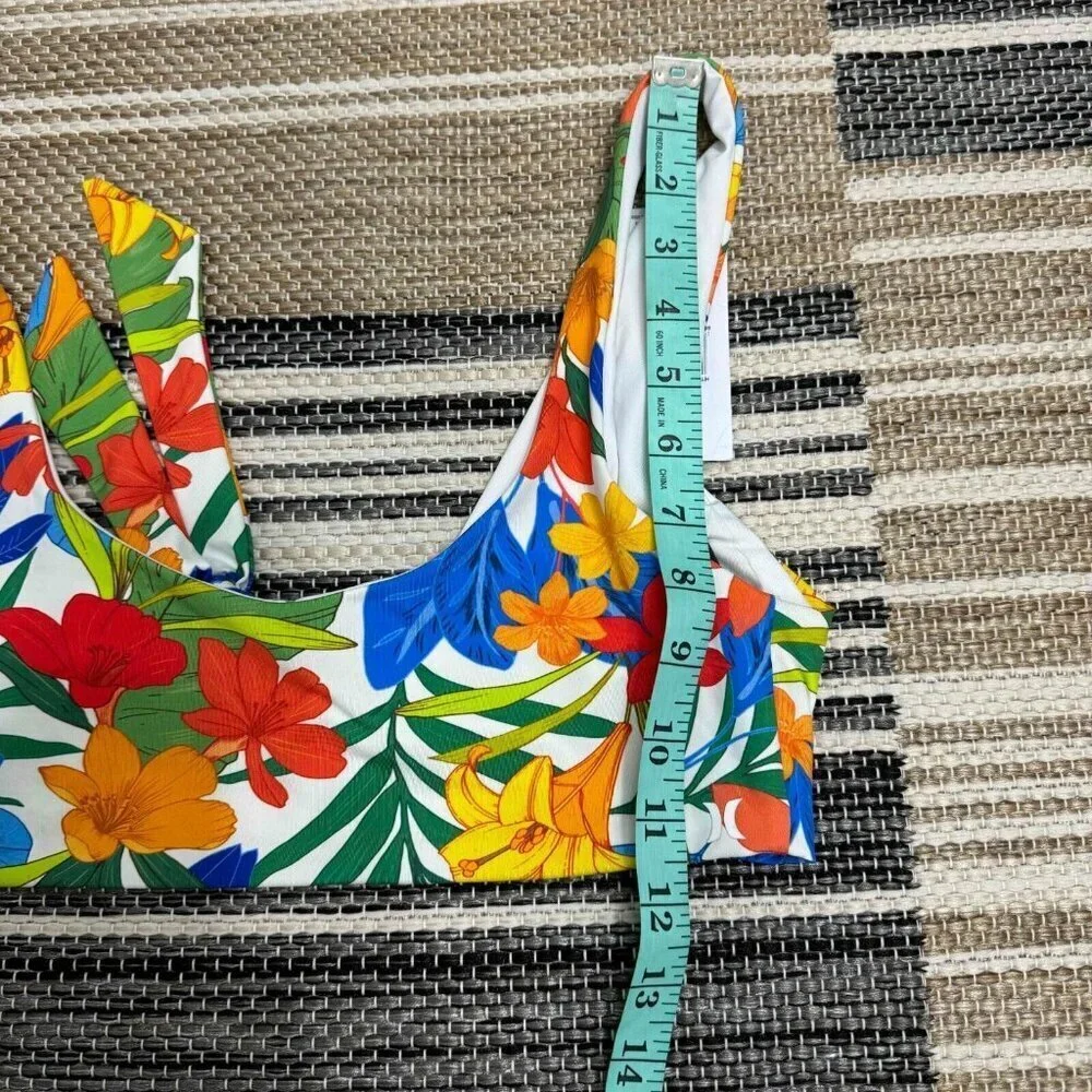Hurley 2-Piece Swimsuit‎ Beach Botanicical 2-Way Top Cheeky Bottom Multi SIze L